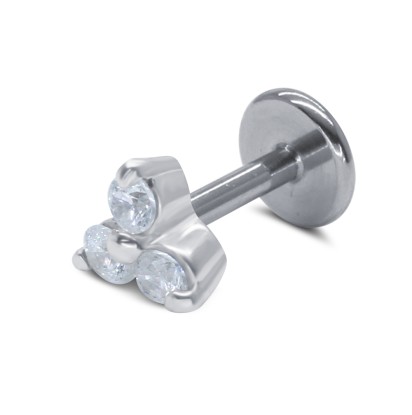 Three Crystal Tragus Piercing TRP-2460